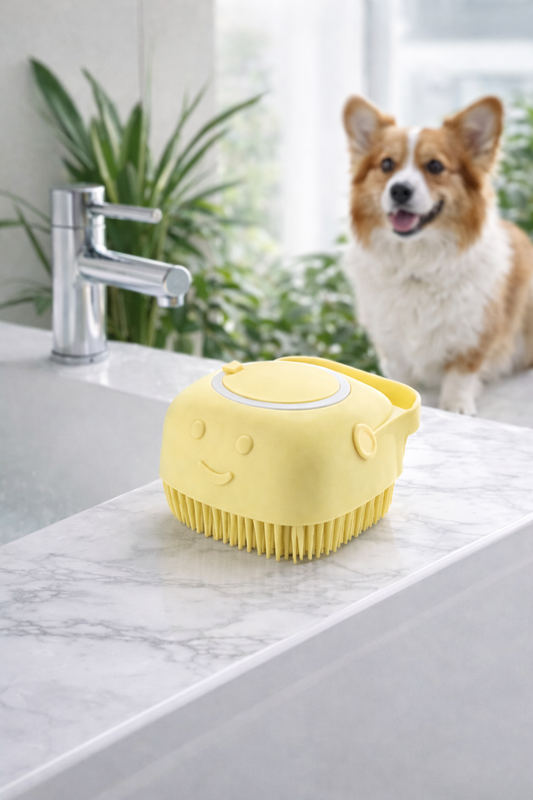 PetPal™ Silicone Pet Grooming & Bath Brush – Gentle Cleaning for Dogs & Cats